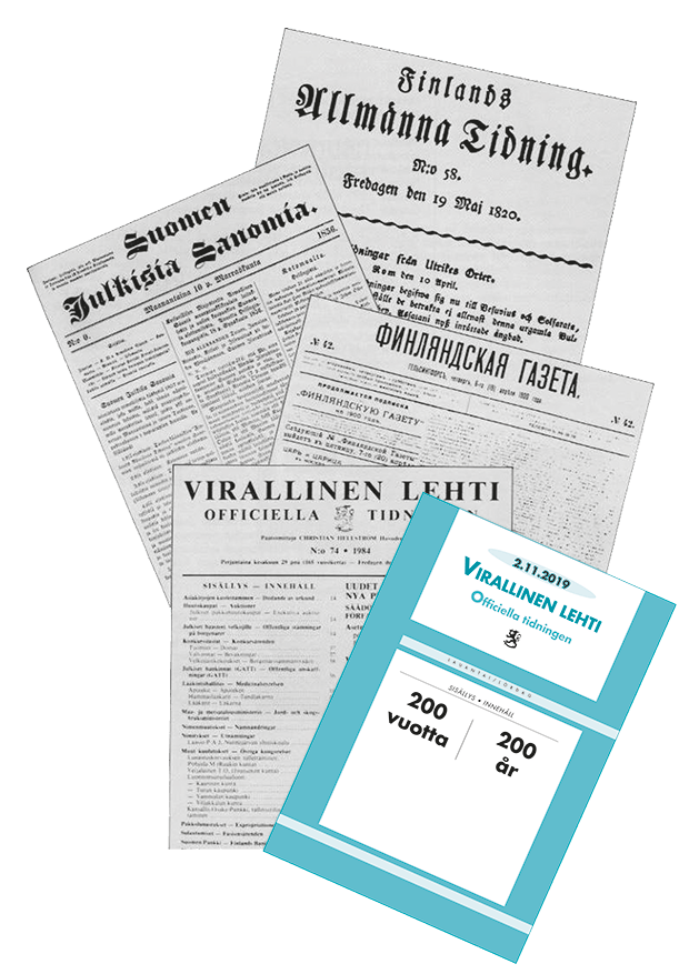 Virallinen lehti 200 vuotta 2.11.2019